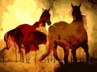 Ψηφιακή ζωγραφική με άλογα